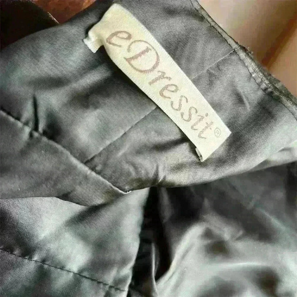 eDressit Black Lace & Satin Formal Dress Size 8 3/4 Sleeve Long Wedding Gown - Picture 13 of 15